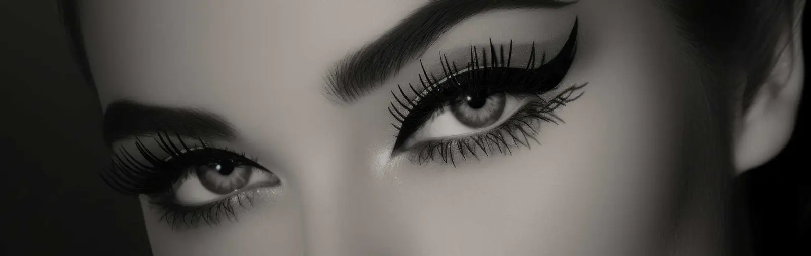 Bold eyelash extensions with winged liner