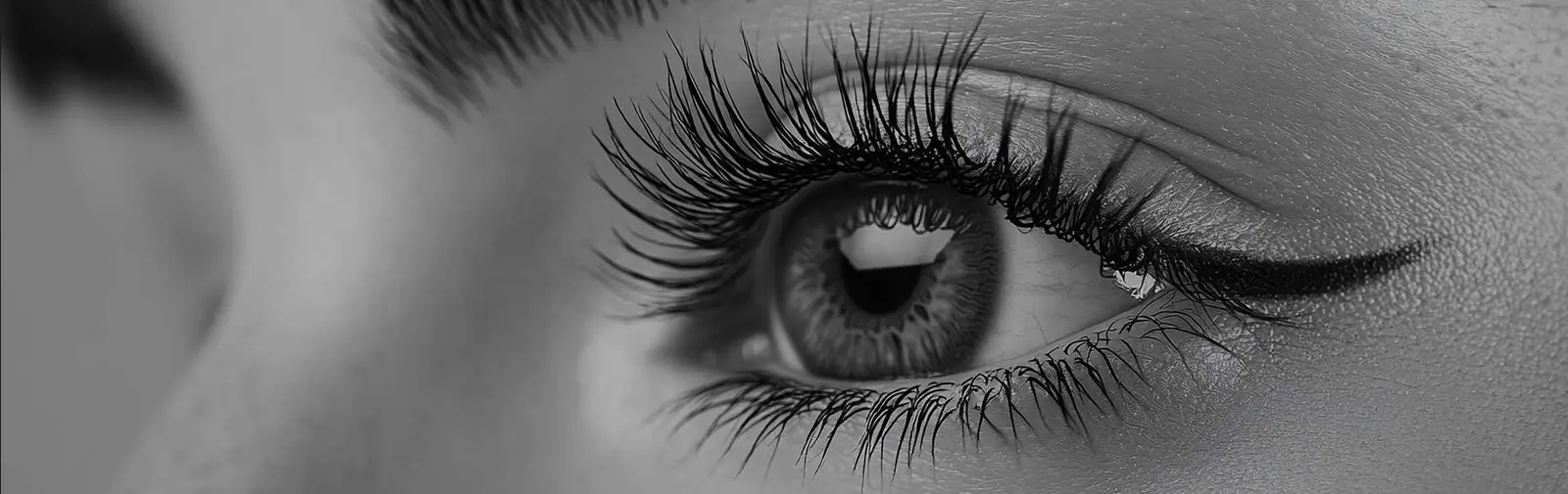 Natural eyelash extensions close-up