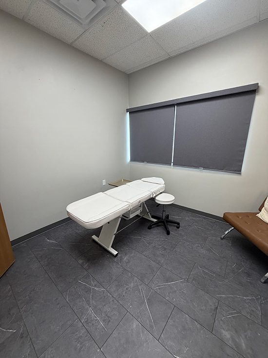 Private lash treatment room with reclining lash bed at Lashes by Lexi
