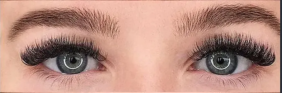 Volume eyelash extensions — handmade fans of 5 to 10 ultra-fine lashes for a full fluffy look